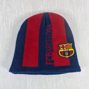 FC Barcelona One Size Beanie Hat Soccer Futbol